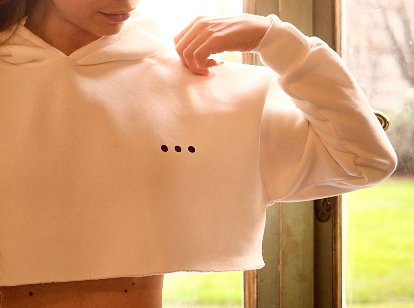 CROPPED SWEATSHIRT OVERSIZE GARZATO A TAGLIO VIVO
